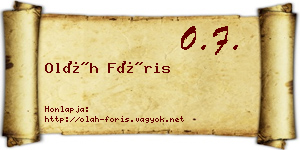 Oláh Fóris névjegykártya